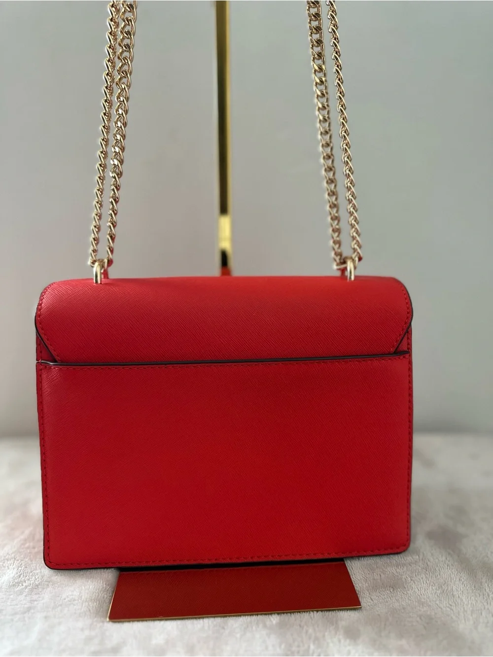 Tory Burch Emerson in bright red with gold straps